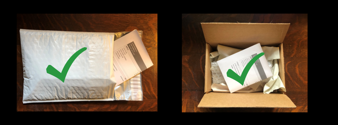 Send wrapped shears in padded envelope or sturdy box