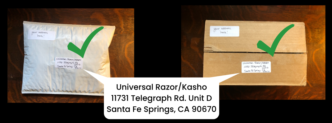 Address the package to us